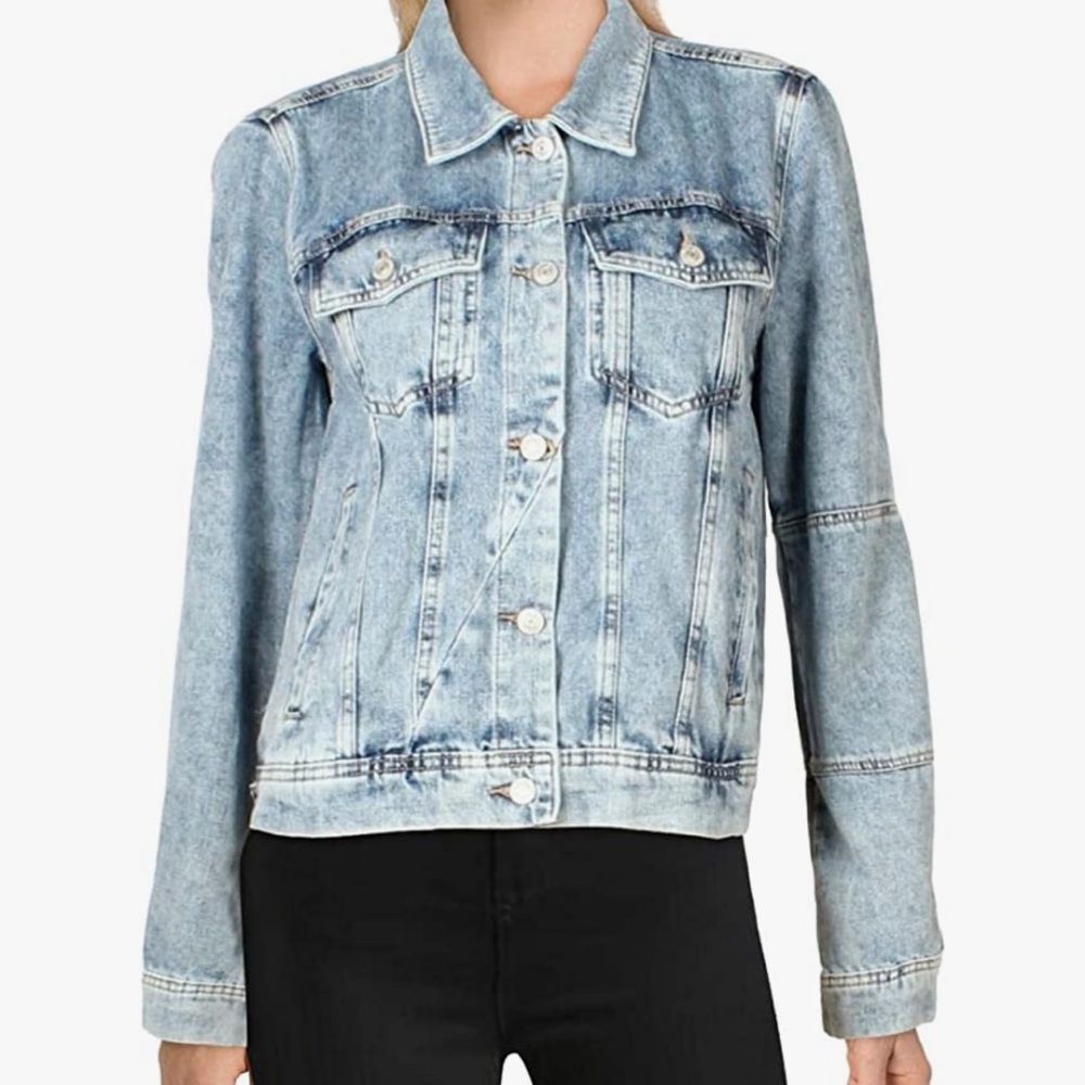 Free People jean jacket. Light indigo. Never worn
